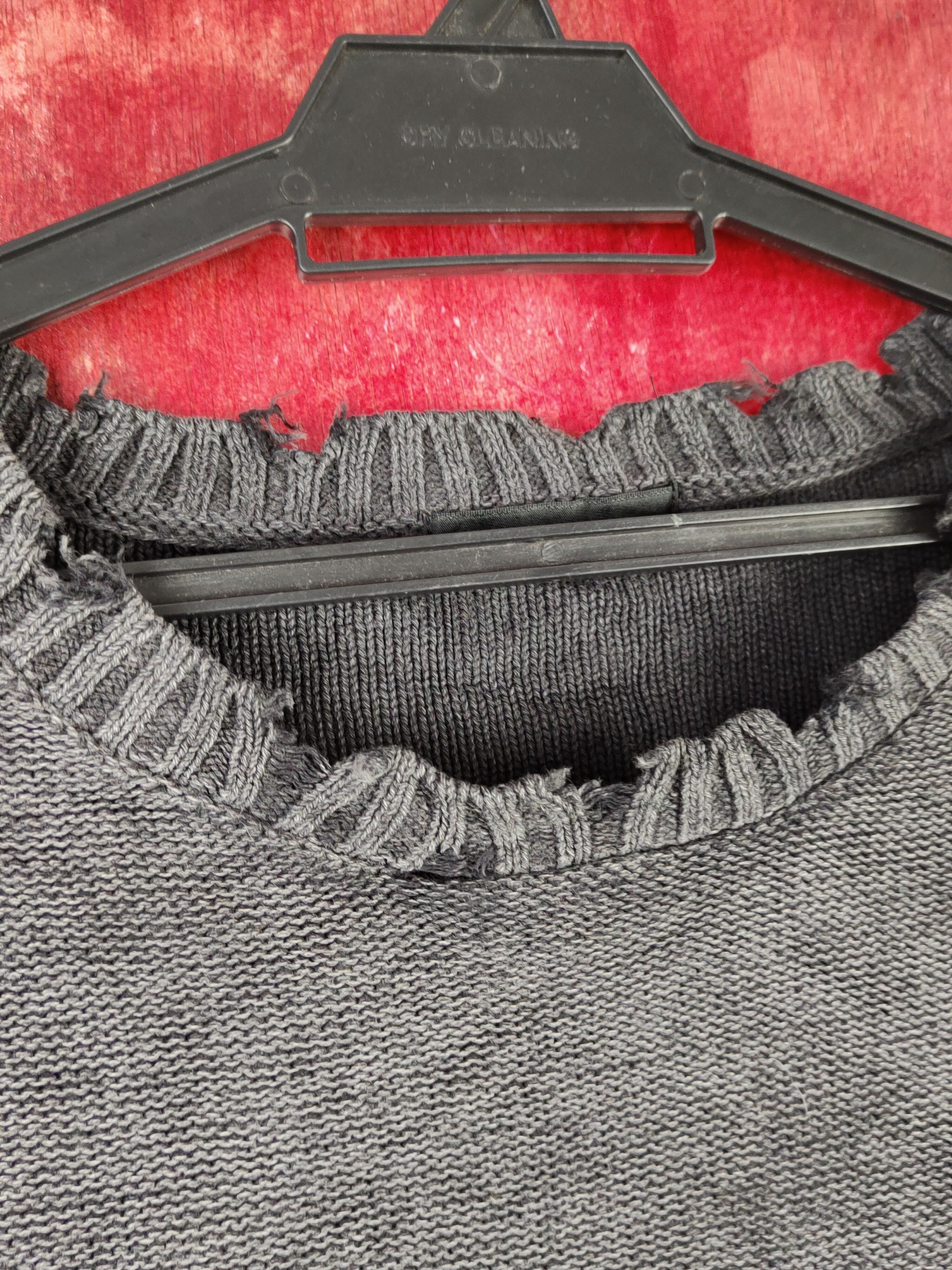 Japanese Brand Jeanasis Black Faded ripped distressed Sweatshirts #S1684 Size US M / EU 48-50 / 2 - 3 Thumbnail