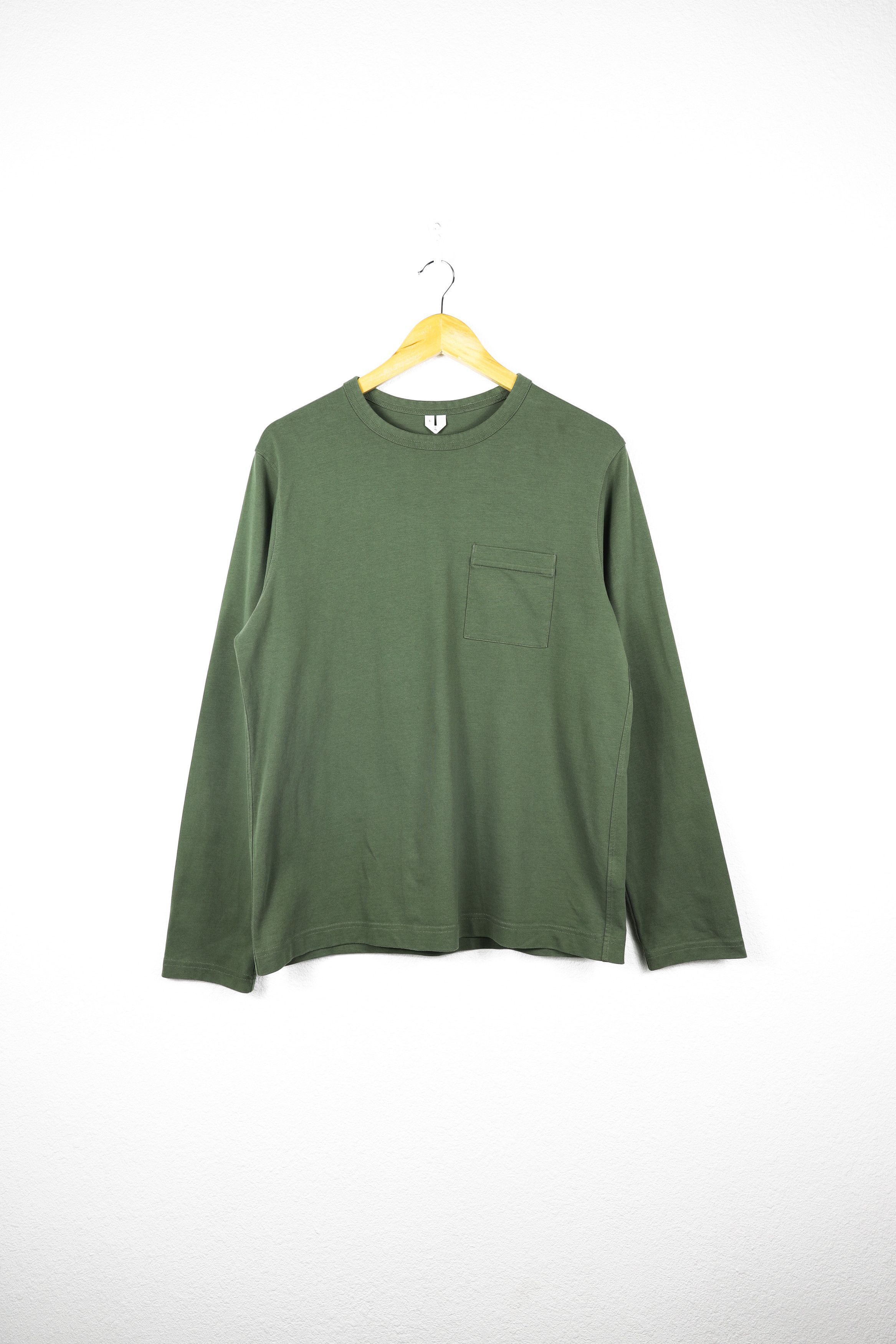 Arket Arket Army Green Military Pocket Long Sleeve Tee T-shirt Size US S / EU 44-46 / 1 - 1 Thumbnail