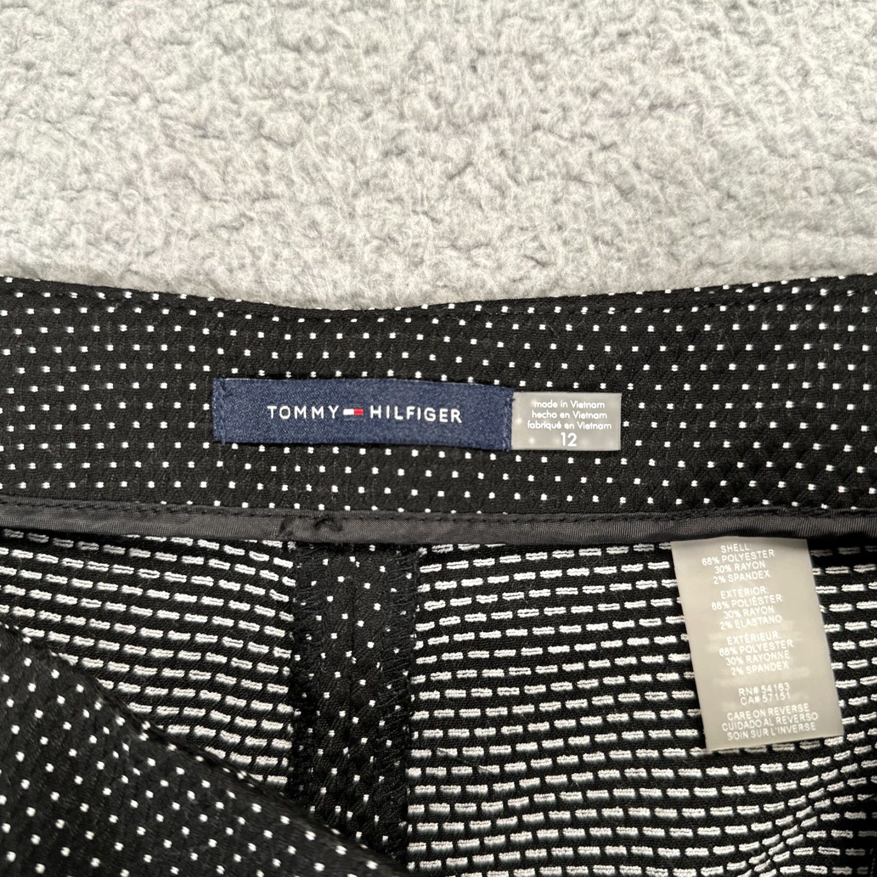 Tommy Hilfiger Tommy Hilfiger Pants Womens 12 Black Polka Dot High Rise Career Office Dress Pants Size 34" / US 12 / IT 48 - 3 Thumbnail