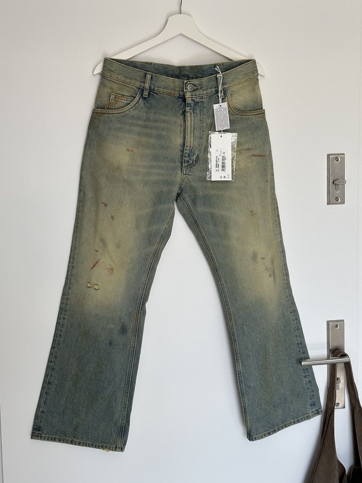 image of Maison Margiela Distressed Denim Pant Dirty Wash Jeans in Blue, Men's (Size 30)