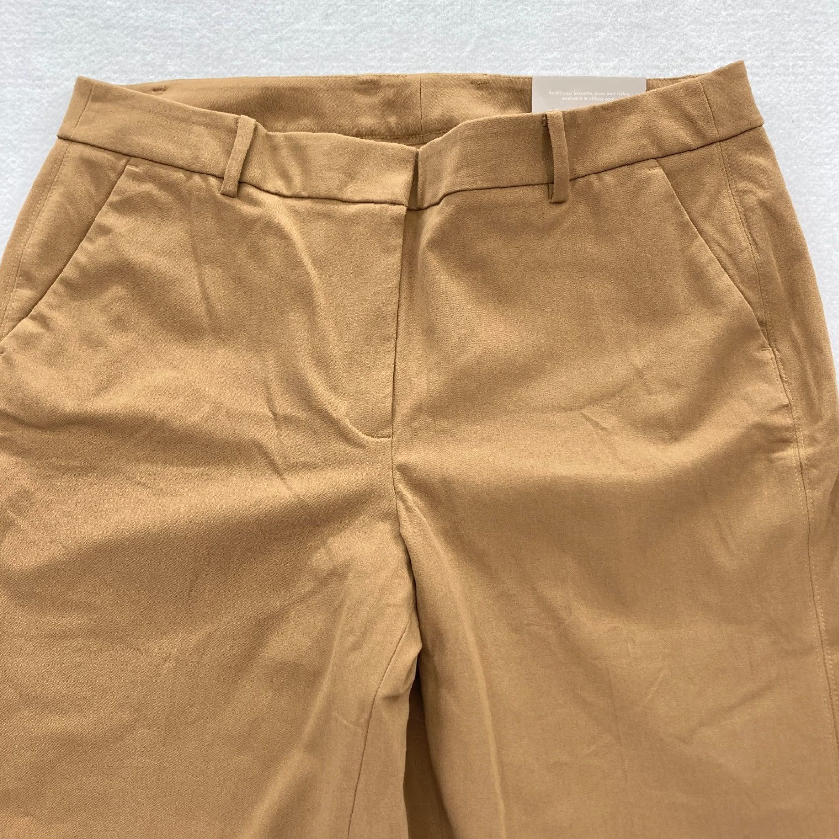 Vintage Chico's Pants Women's 2.5 Straight Leg Crop Brown Bi Stretch Fabric Mid Rise NWT Size 36" / US 14 / IT 50 - 2 Thumbnail