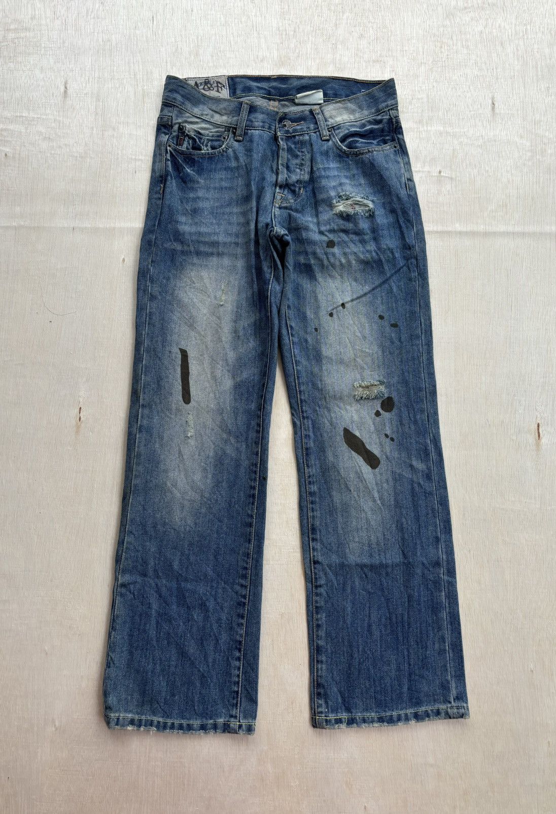 Hysteric Glamour × Japanese Brand Vintage Abercrombie And Fitch Paint Denim Jeans Size US 30 / EU 46 - 1 Thumbnail