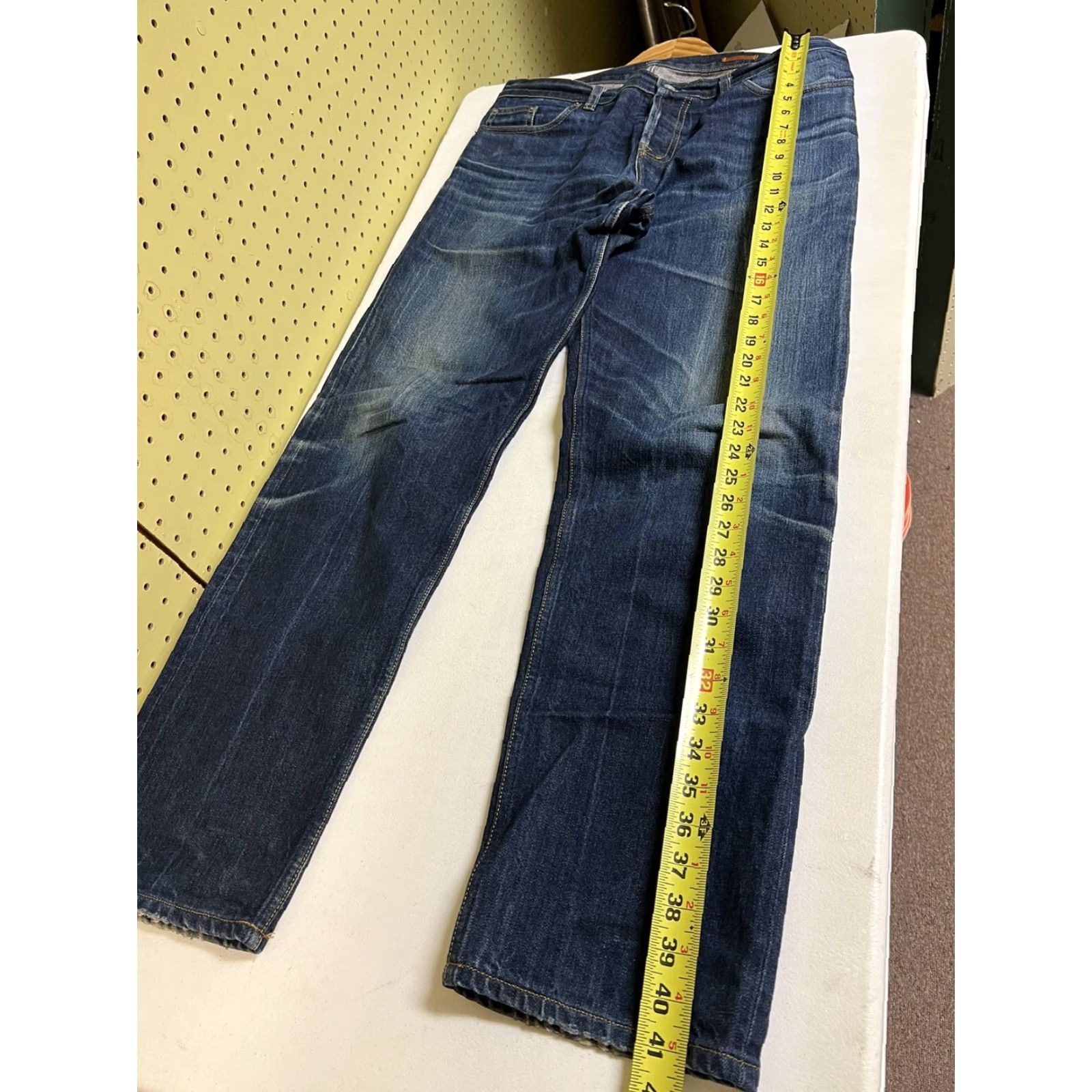 Albam VINTAGE Albam Jeans Denim 35x32 Distressed Regular Leg Men Straight USA Classic American Button Missing Size US 35 - 7 Thumbnail