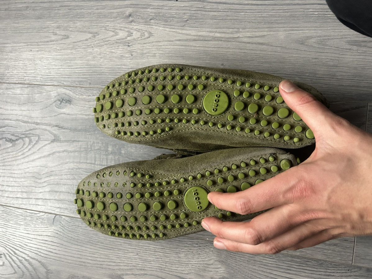 Gucci Gucci Bamboo Bit Green Suede Loafers Size US 7 / EU 40 - 11 Thumbnail