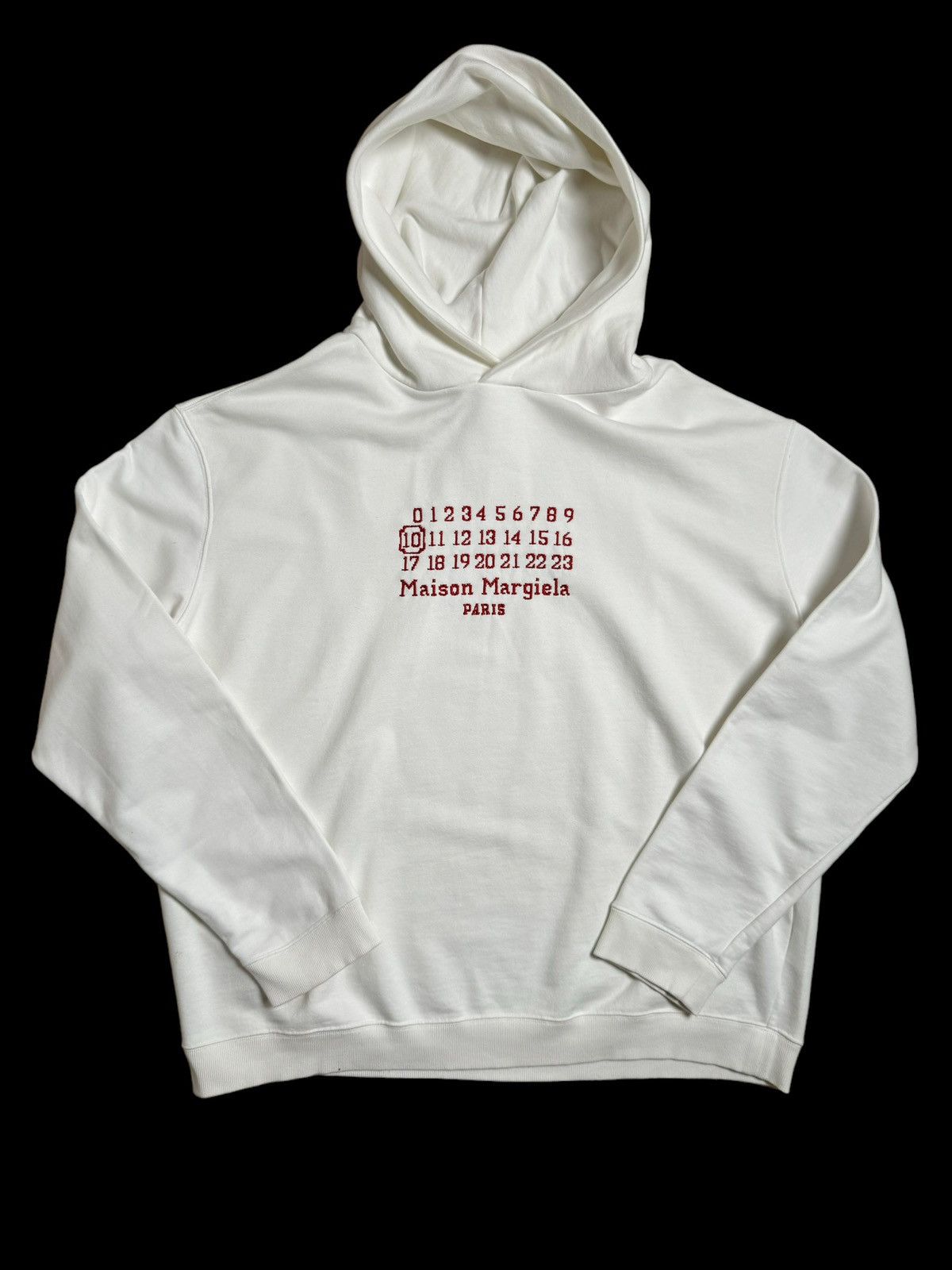 Maison Margiela Slogan Print Hoodie White