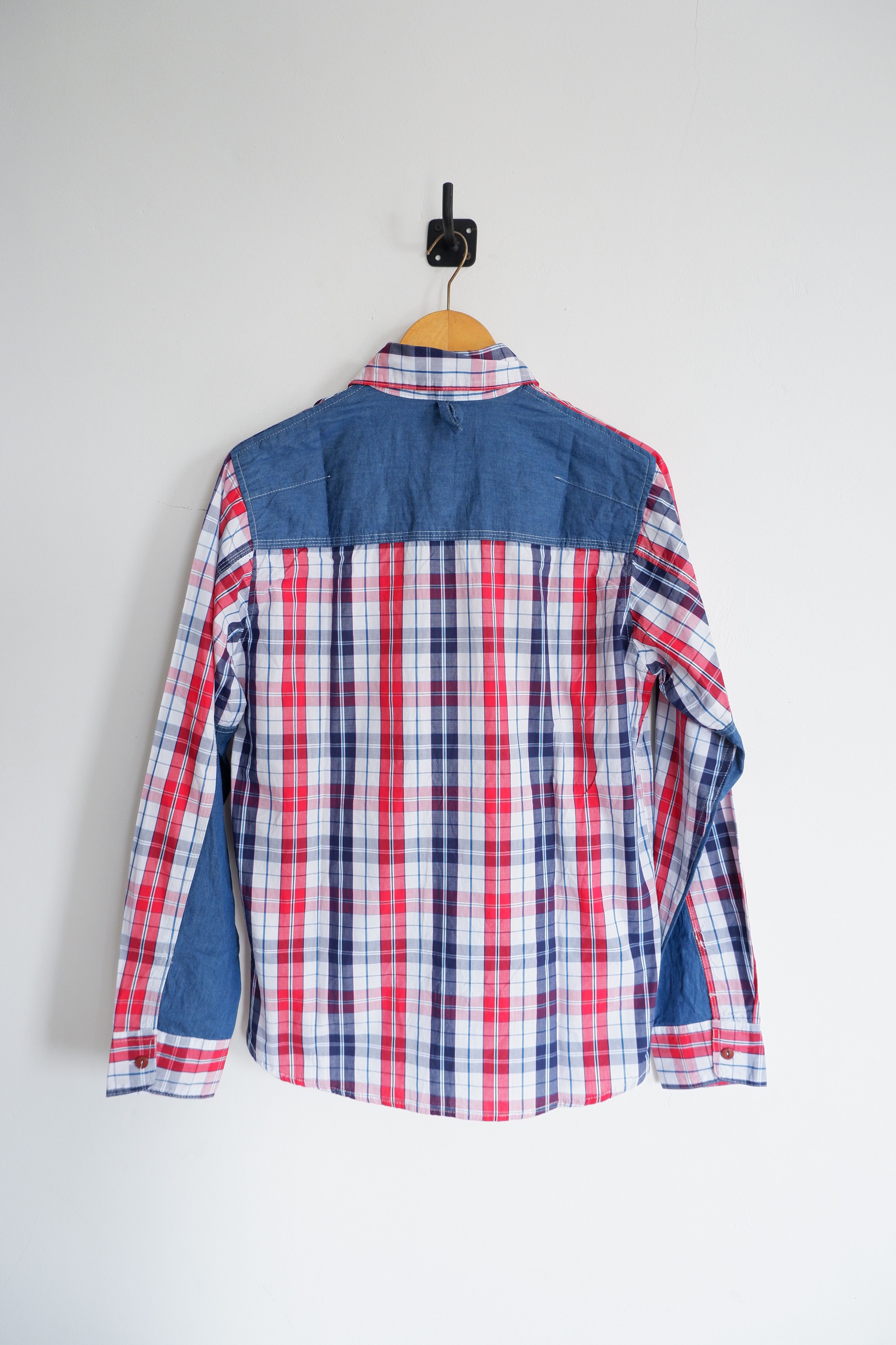 Comme des Garcons Homme Plus 2005 Junya Watanabe CDG Plaid Contrast Stitch Shirts Size US L / EU 52-54 / 3 - 2 Thumbnail