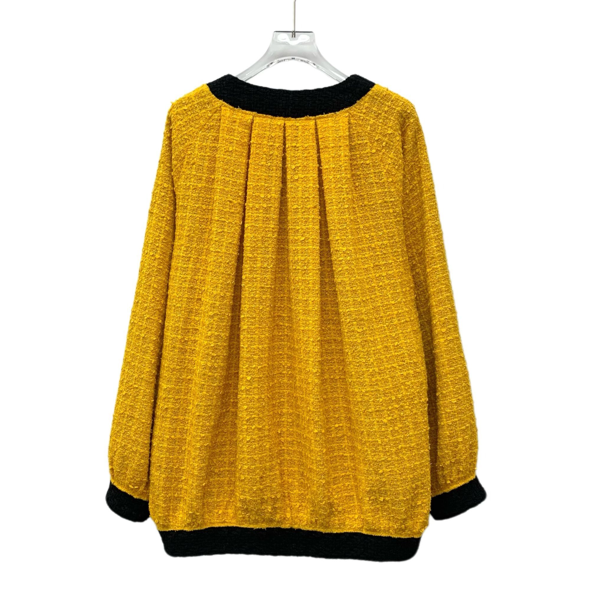 Gucci Gucci Yellow & Black Multi-Pocket Single-Breasted Tweed Coat Size S / US 4 / IT 40 - 7 Thumbnail
