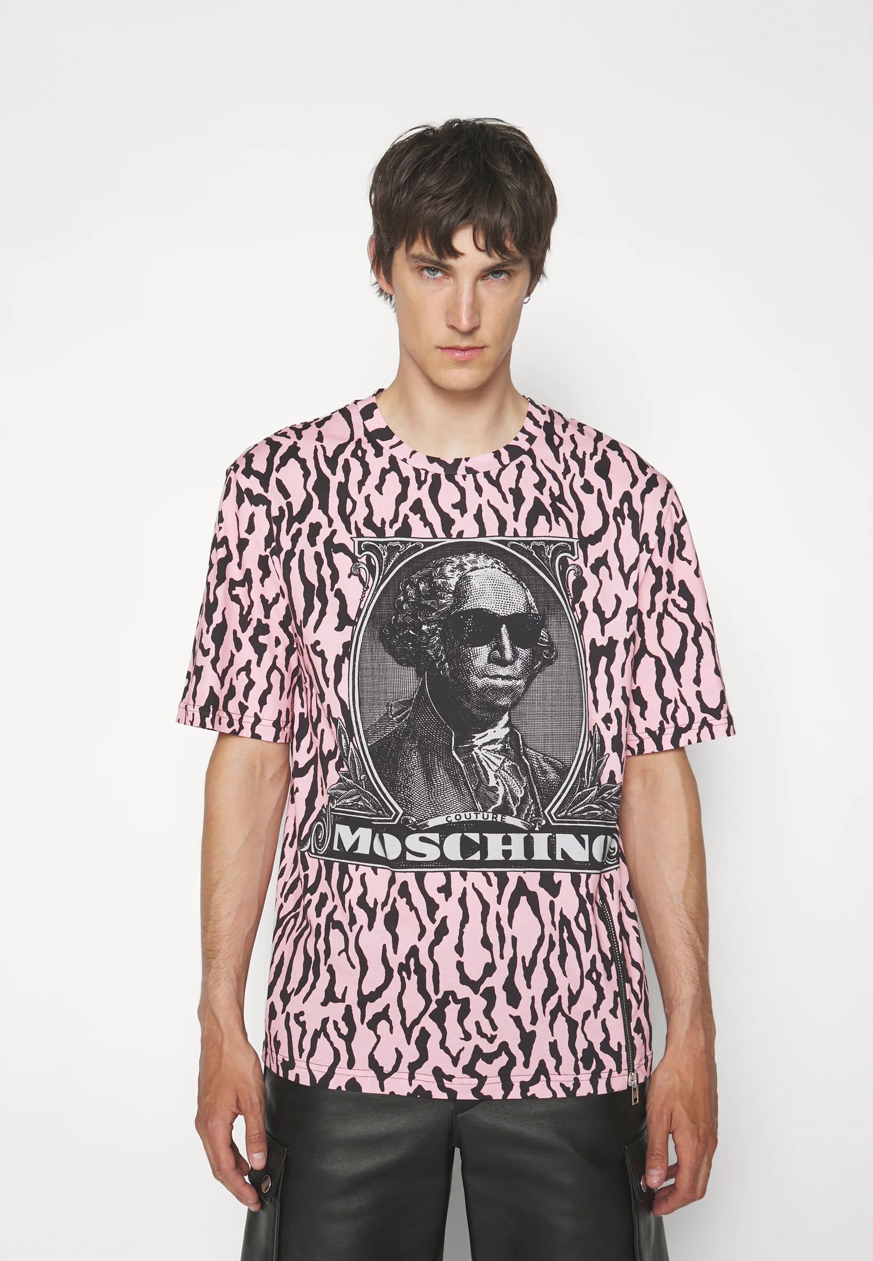 Moschino o1y0225 Logo T-Shirt in Pink/Black Size US M / EU 48-50 / 2 - 2 Thumbnail