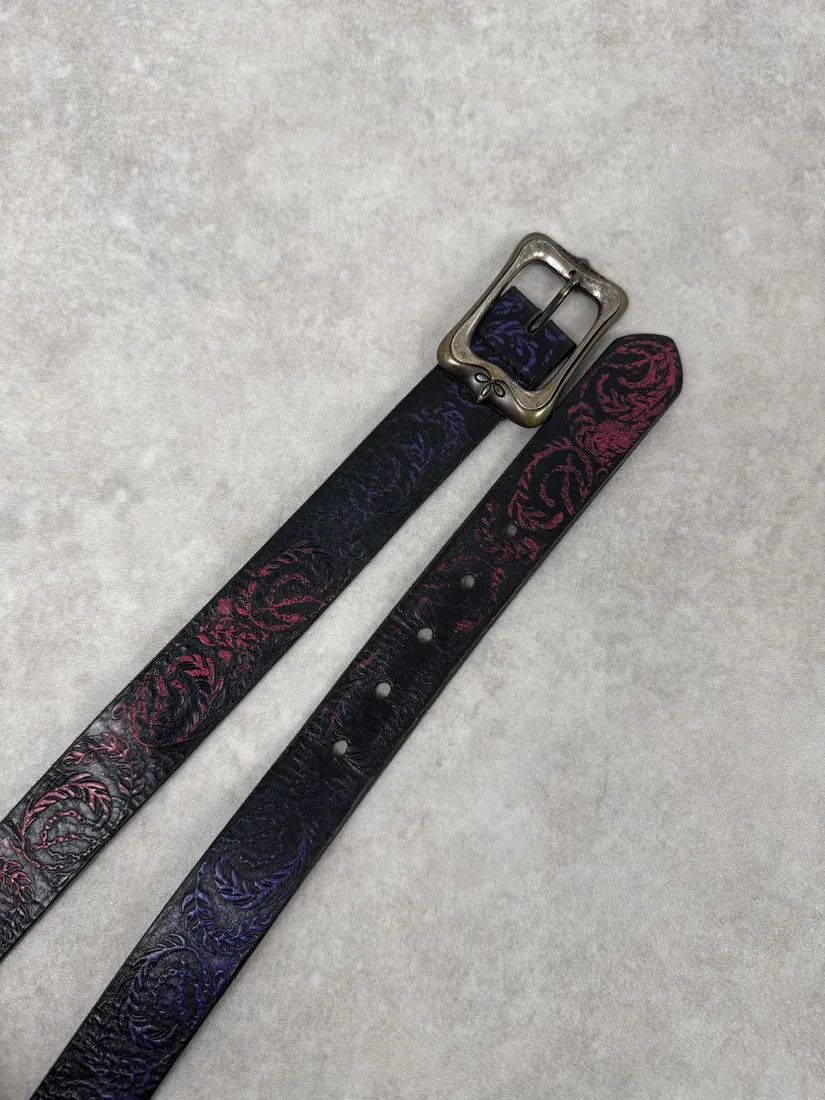 Diesel Diesel Black Embroidered Purple & Pink Pattern Belt Size ONE SIZE - 3 Thumbnail