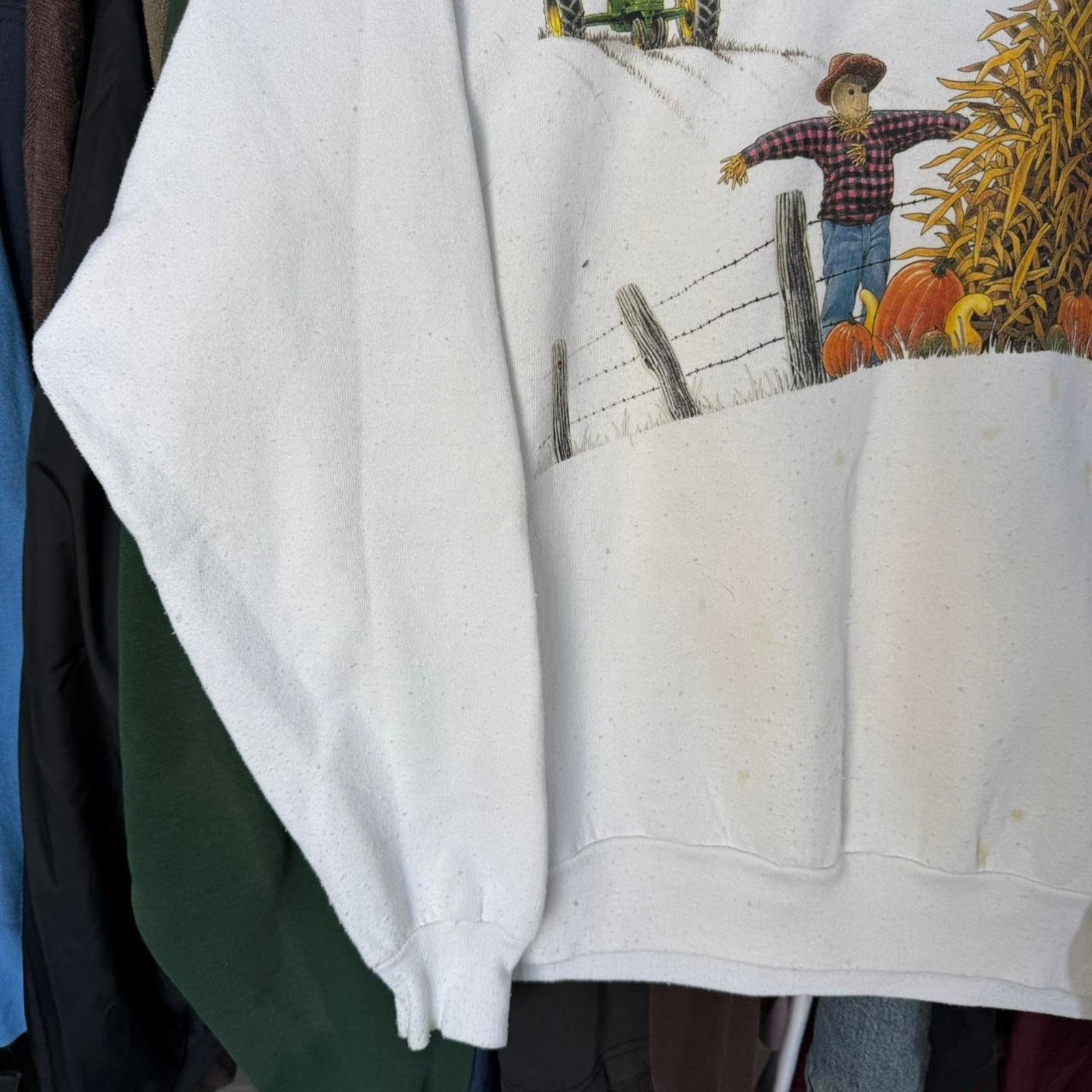 Other Vintage 90s Farm Autumn Fall Sweatshirt White Size US XL / EU 56 / 4 - 4 Thumbnail