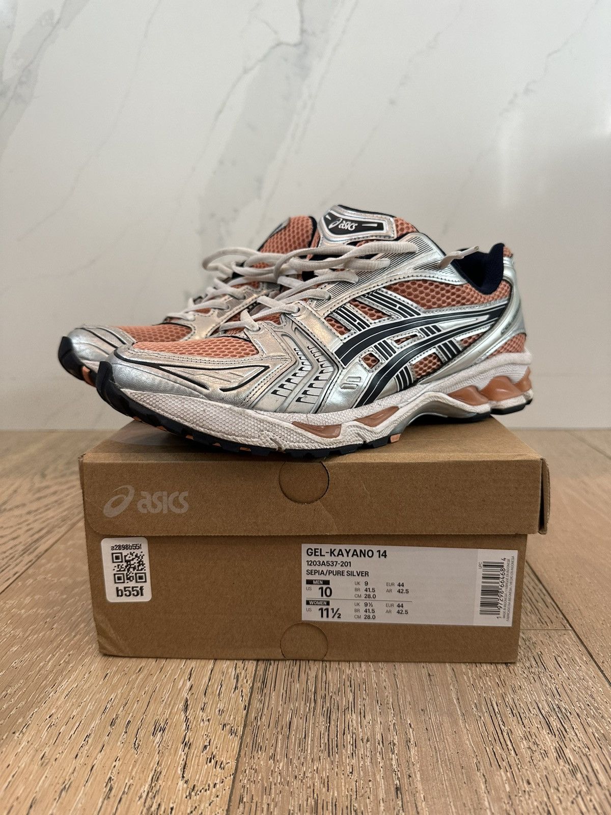 Asics Asics Gel-Kayano 14 Sepia Pure Silver Size US 10 / EU 43 - 1 Thumbnail
