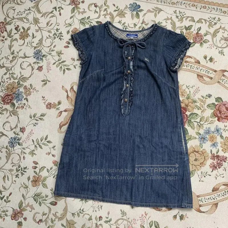 Burberry Burberry Blue Cotton Women's Dress. Size S / US 4 / IT 40 - 1 Thumbnail