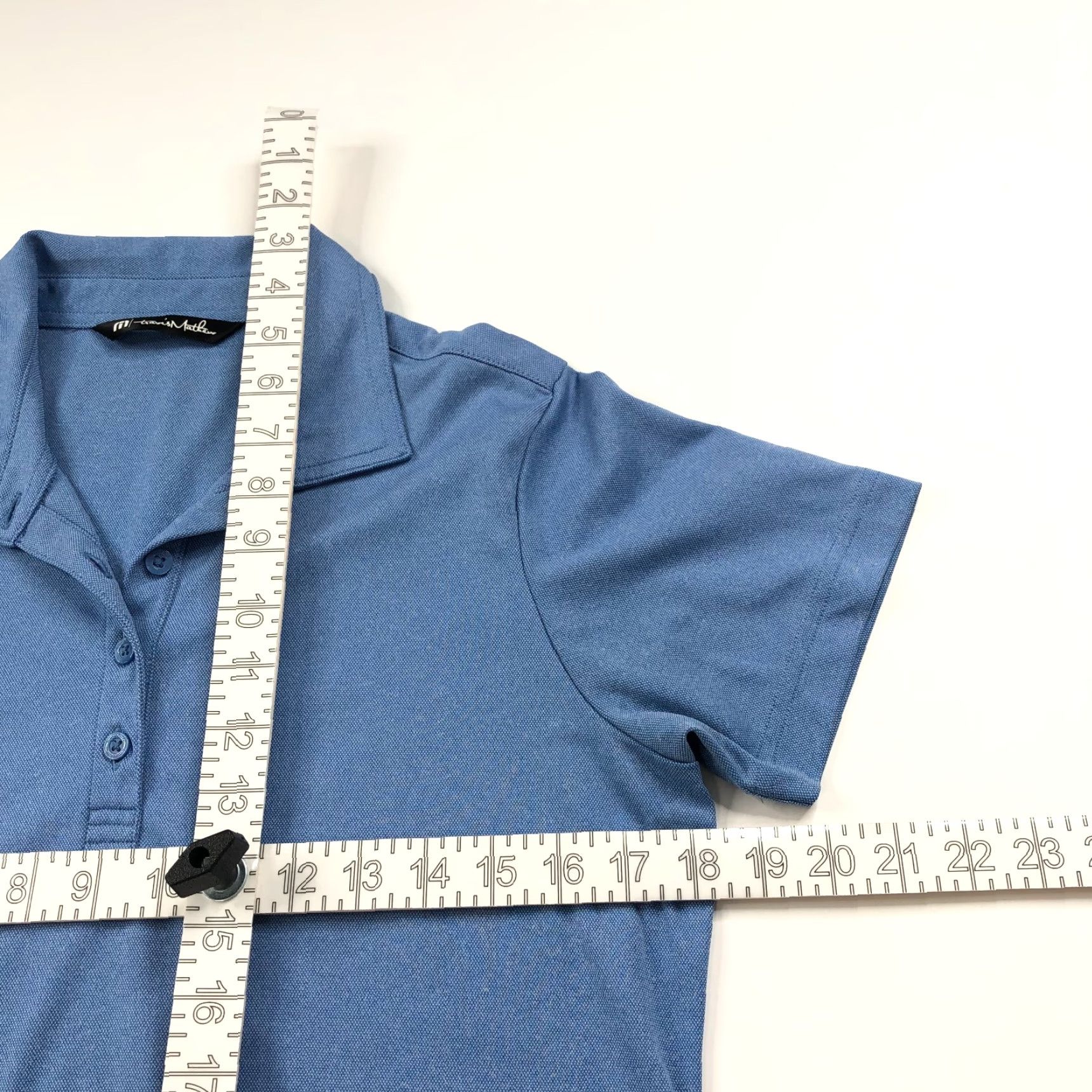 TravisMathew Travis Mathew Womens Polo Shirt Short Sleeve Button Solid Blue MINT Polo Shirt Blue MINT Womens Regular Medium Golf Style Classic Sports" Size M / US 6-8 / IT 42-44 - 3 Thumbnail