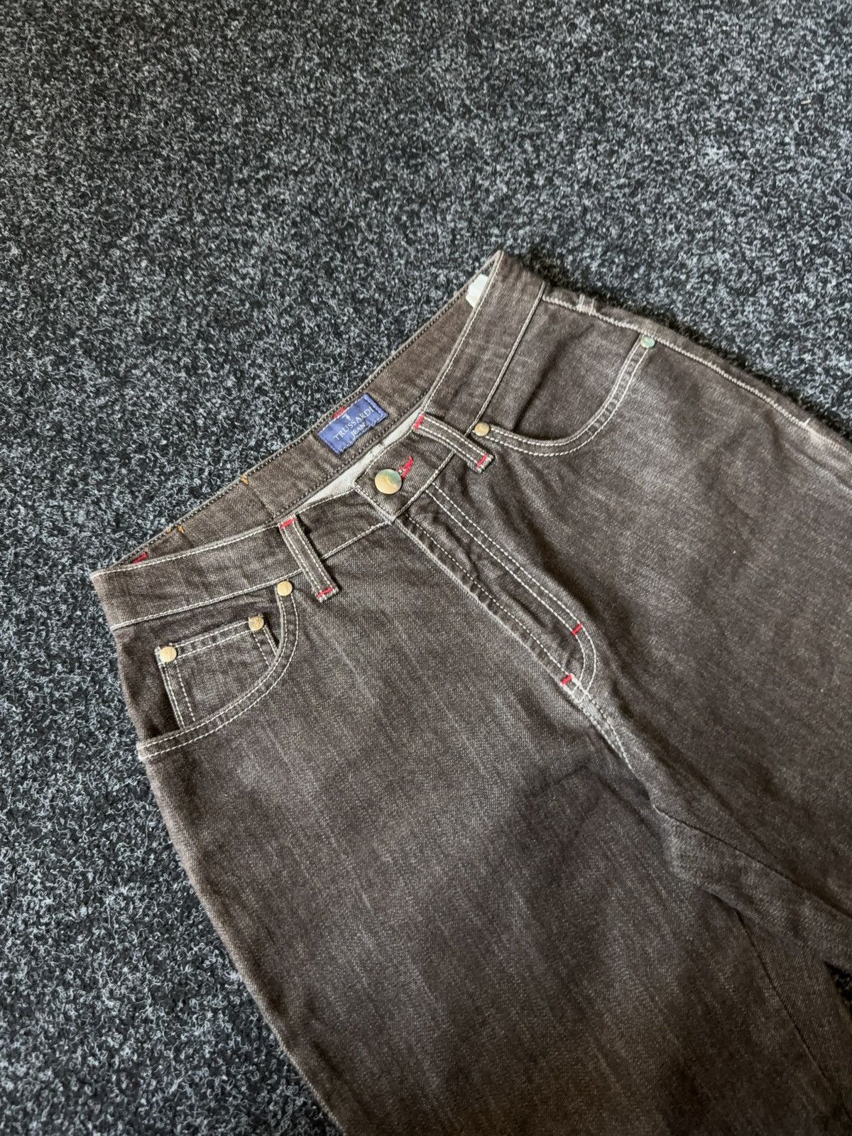 Trussardi Vintage 90s Retro Trussardi Jeans Brown Denim Bootcut Pants Size 27" / US 4 / IT 40 - 6 Thumbnail