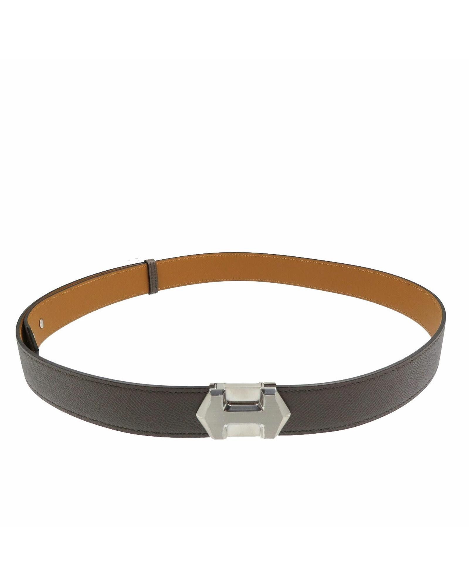 image of Black Leather H Belt By Hermes - Made In France, Women's