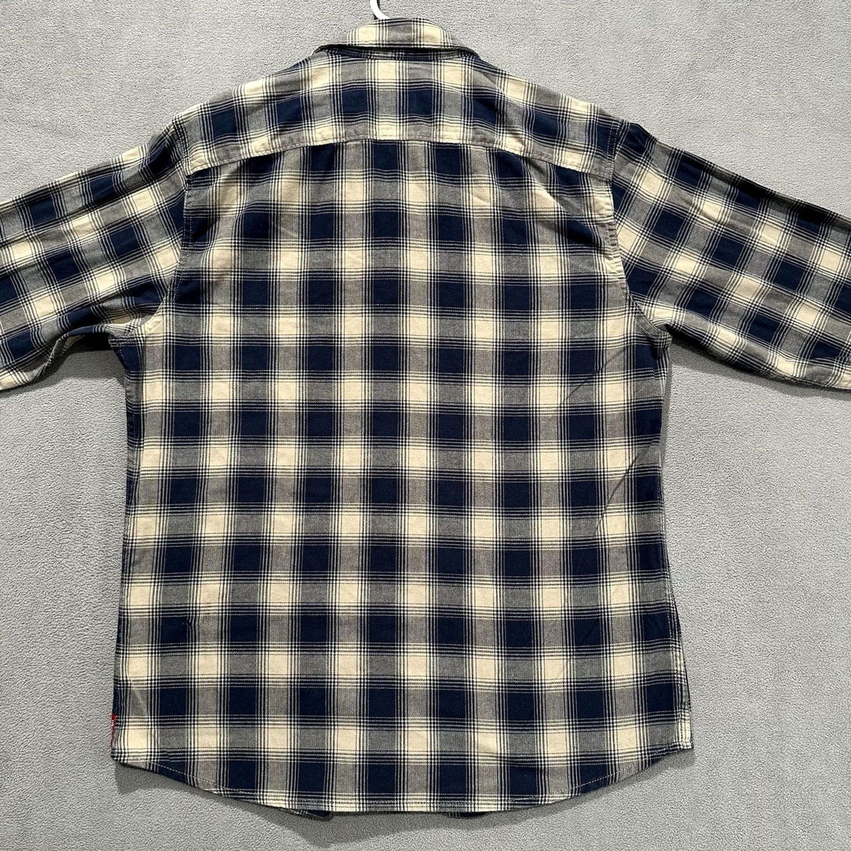 Wrangler Wrangler Shirt Mens Large Beige Blue Plaid Button Up Long Sleeve Flannel Classic Outdoor Western Size US L / EU 52-54 / 3 - 2 Thumbnail