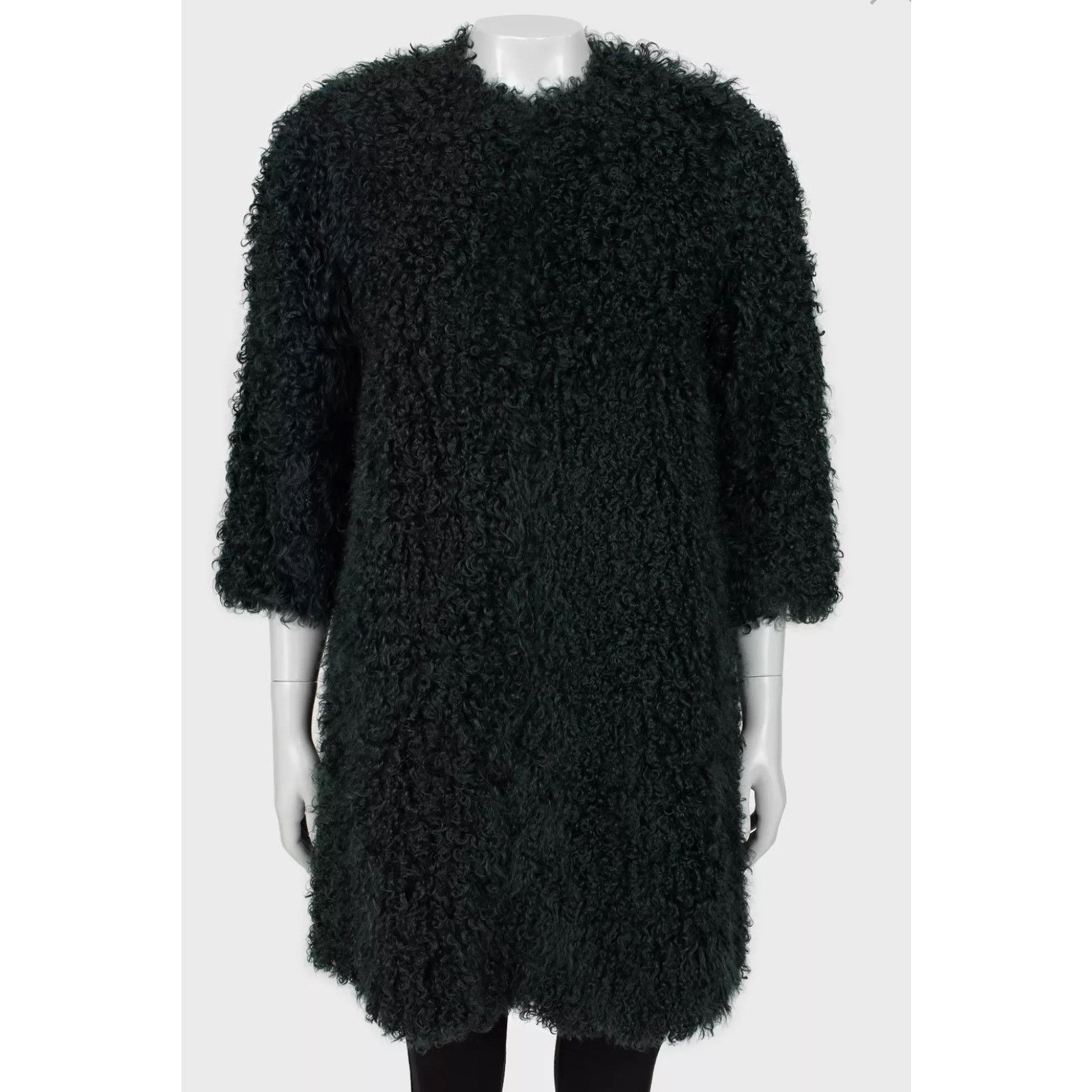 Max Mara Max Mara Dark Green Karakul Fur Coat - Size XS / IT38 Size XS / US 0-2 / IT 36-38 - 1 Thumbnail