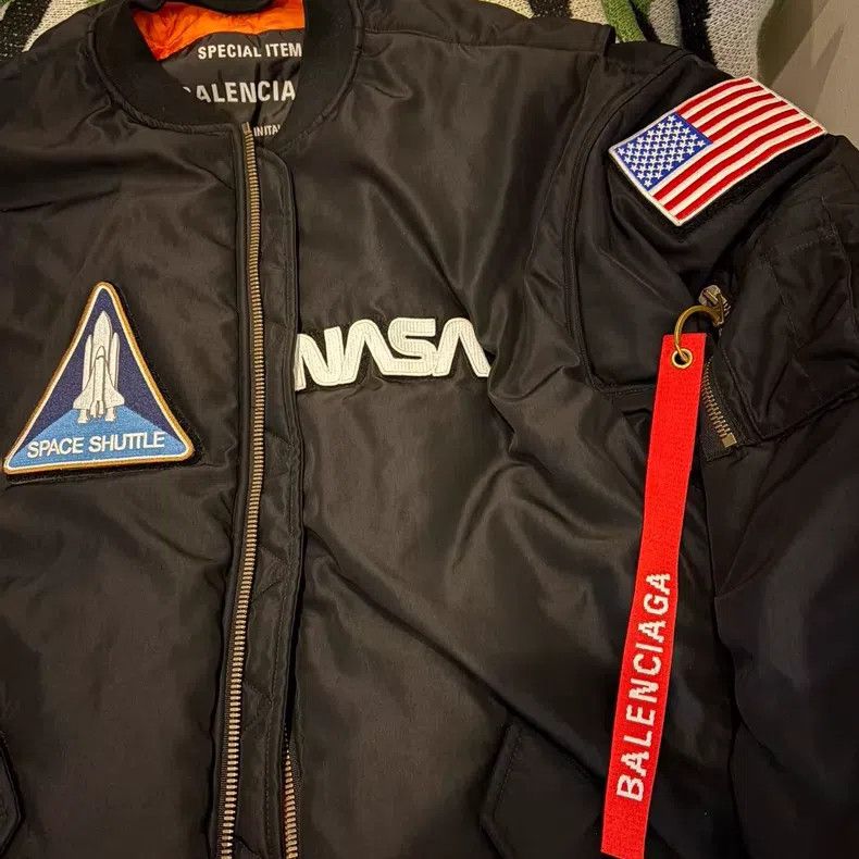 Balenciaga Balenciaga Space Logo Flight Jacket Size US M / EU 48-50 / 2 - 2 Thumbnail