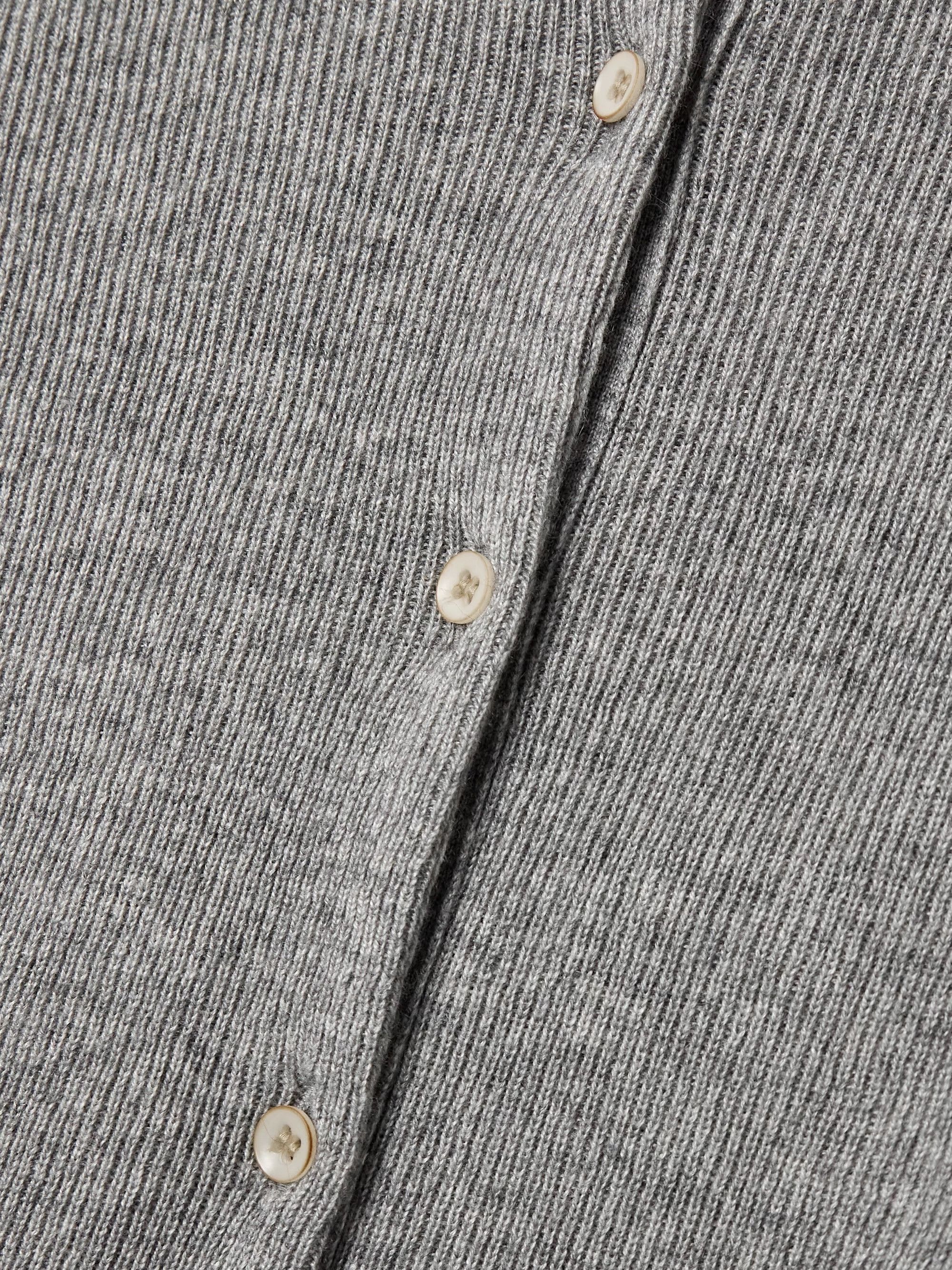 The Elder Statesman $1250 The Elder Statesman Light Grey Delicash Cardigan Size L / US 10 / IT 46 - 5 Thumbnail