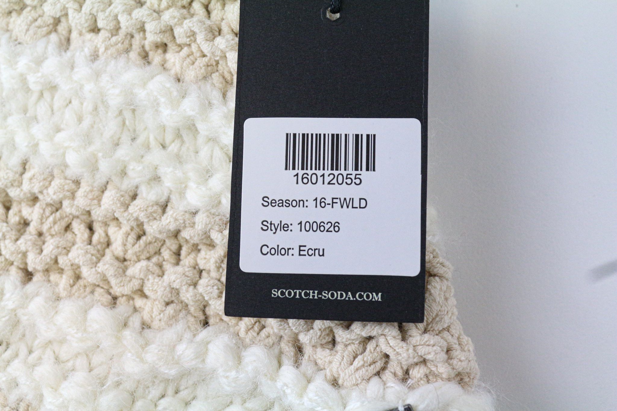 Scotch & Soda AMS COUTURE OS Beige Knit Tassel Scarf 75004 Size ONE SIZE - 5 Thumbnail