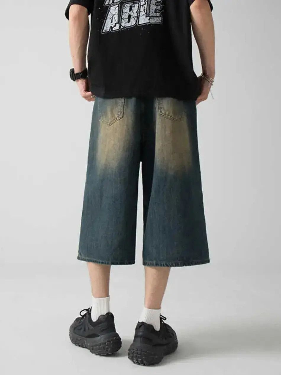Japanese Brand Retro washed straight leg casual denim shorts Size US 32 / EU 48 - 5 Thumbnail