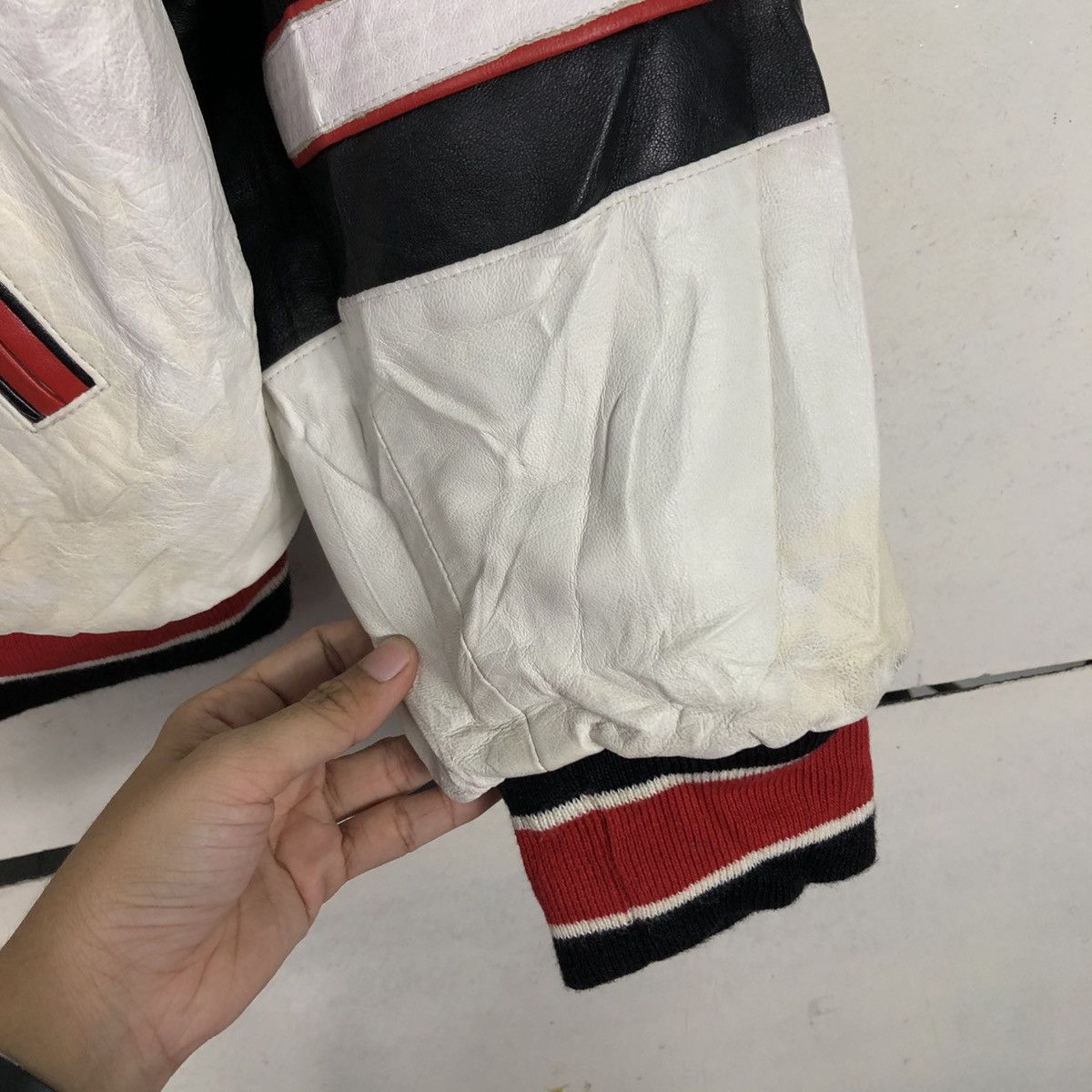 Jeff Hamilton 💥VINTAGE REVERSIBLE LEATHER BOMBER JACKET JEFF HAMILTON Size US L / EU 52-54 / 3 - 19 Thumbnail