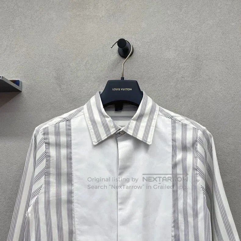 Louis Vuitton LV White Gray Stripe Long Sleeve Shirt. Size US XS / EU 42 / 0 - 5 Thumbnail