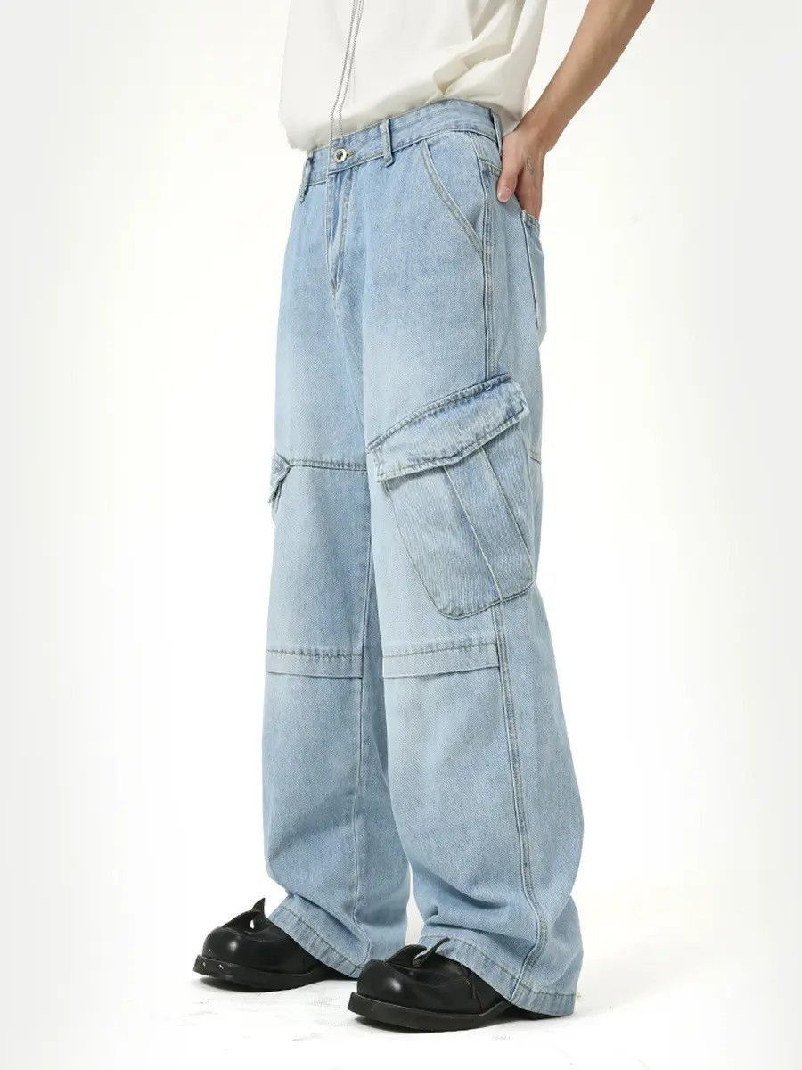 Japanese Brand Retro loose patchwork pocket jeans Size US 32 / EU 48 - 5 Thumbnail