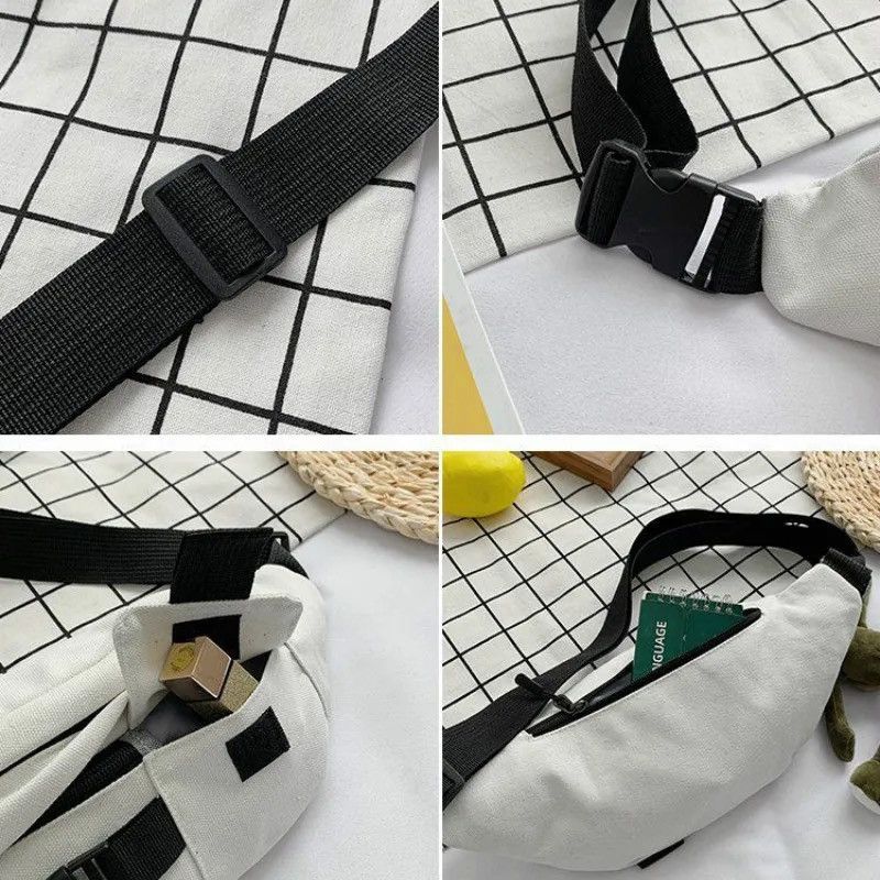 Other Waist Shoulder Bag Casual Canvas Harajuku Fanny Pack Size ONE SIZE - 8 Thumbnail