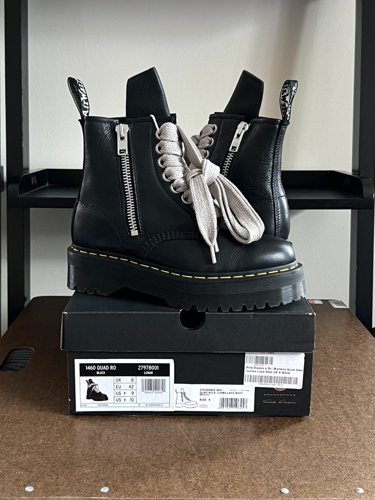 Dr. Martens × Rick Owens Rick Owens x Dr. Martens Quad Sole Jumbo Lace Boot Size US 9 / EU 42 - 1 Thumbnail