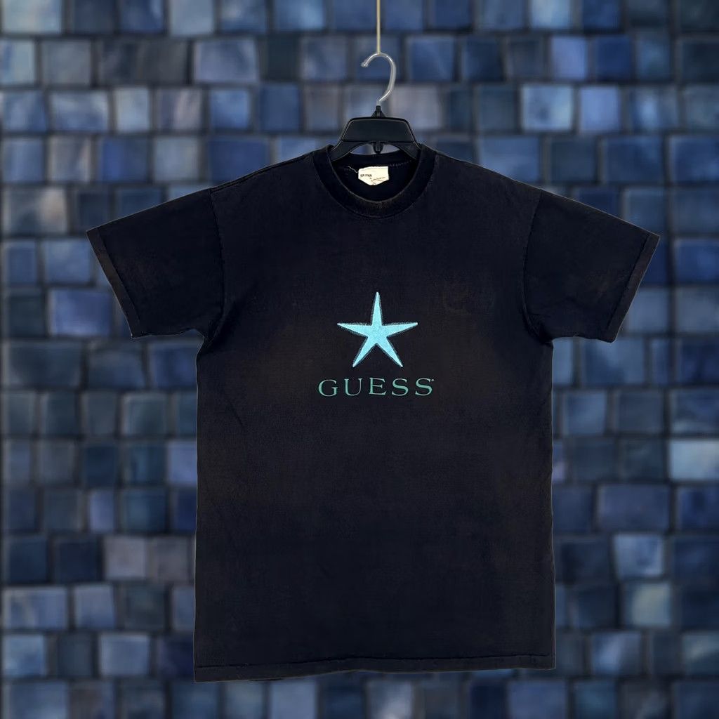 Guess VINTAGE GUESS Shirt Mens One Size XL Black Star Logo 90s USA Georges Marciano T-Shirt Short Sleeve Crew Neck Size US XL / EU 56 / 4 - 1 Thumbnail