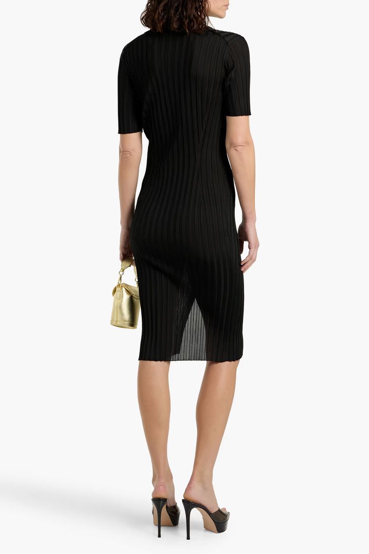 Versace o1y0226 Midi Dress in Black Size S / US 4 / IT 40 - 3 Thumbnail