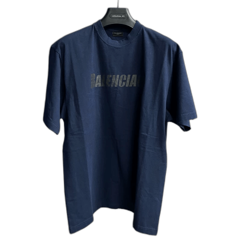 Balenciaga Balenciaga Logo Print Navy Short Sleeve T-Shirt Size US XXS / EU 40 - 1 Thumbnail