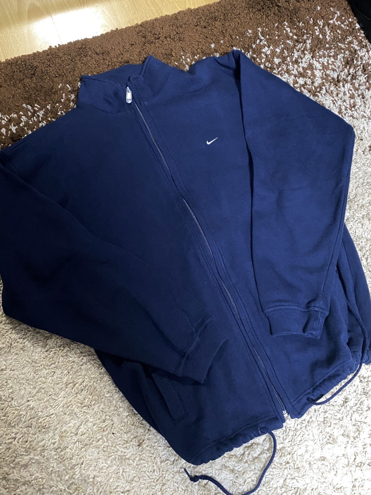 Vintage Vintage Nike y2k drill Zip Up Hoodie Size US M / EU 48-50 / 2 - 1 Thumbnail