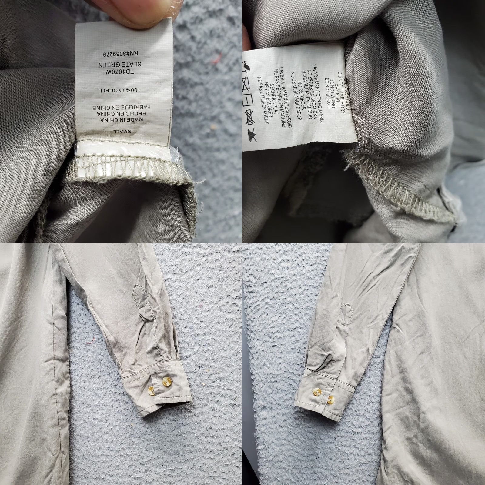 Vintage Thread & Supply Shirt Dress Women's S Gray Lyocell Roll Tab Sleeve Button Front Size S / US 4 / IT 40 - 8 Thumbnail