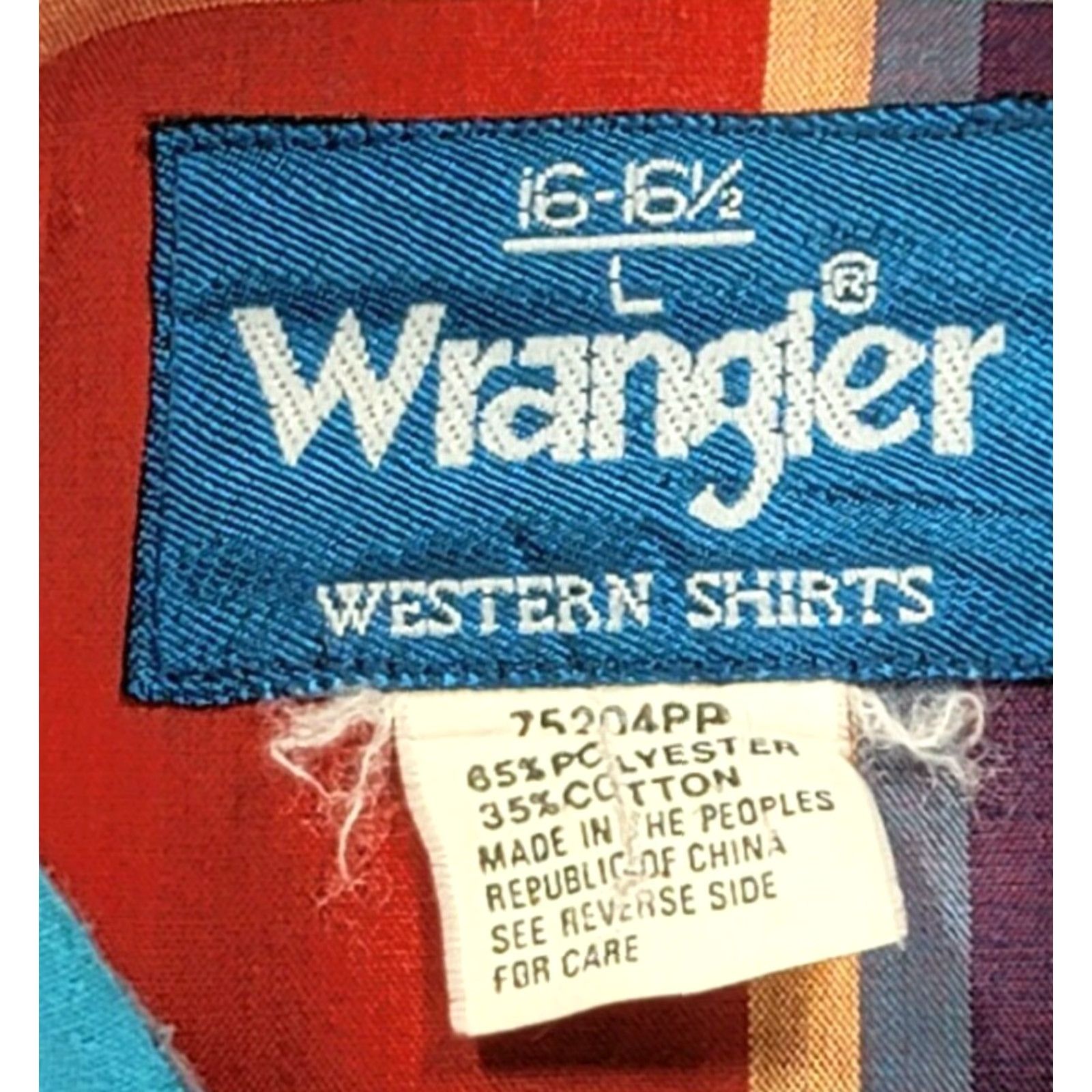 Wrangler Wrangler Button-Up Plaid Shirt Men 16-16.5 Multicolor Red Blue Green Pearl Snap Western Casual Workwear Long Sleeve Cotton Poly Blend Size US L / EU 52-54 / 3 - 6 Thumbnail