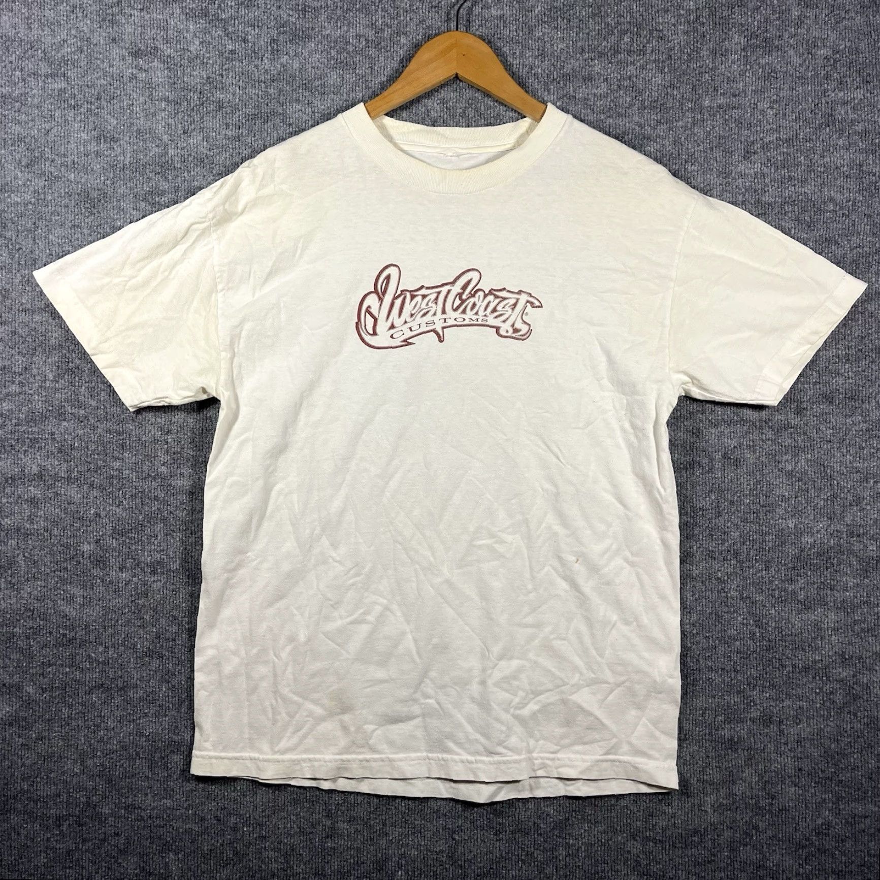 Vintage VINTAGE West Coast Customs T-Shirt Mens L White Graphic Print 90s Cars Hip Hop Biker Vintage Mens L Size US L / EU 52-54 / 3 - 3 Thumbnail