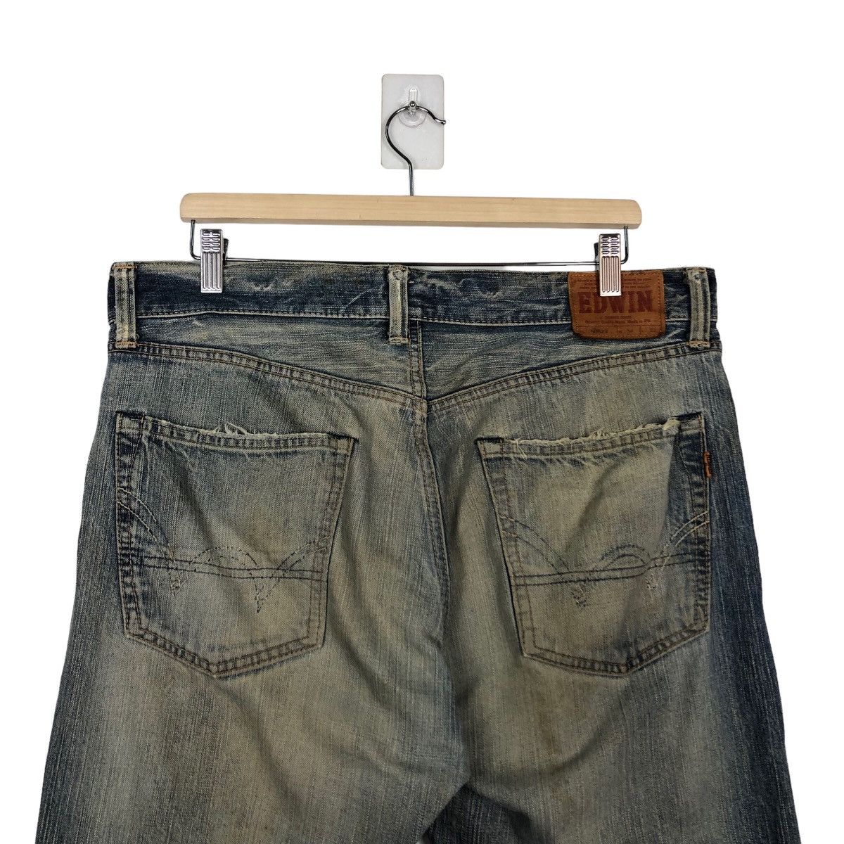 Japanese Brand 🔥90’s Distressed Denim Jeans Edwin Lot 505 Made in Japan Size US 38 / EU 54 - 10 Thumbnail