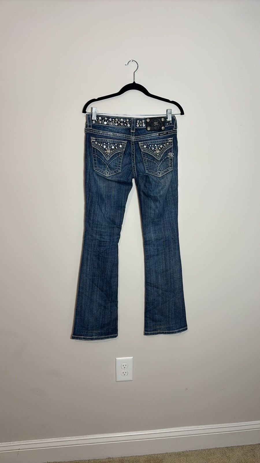 Miss Me Miss Me Studded Western Flare Jeans Size 29" - 4 Thumbnail
