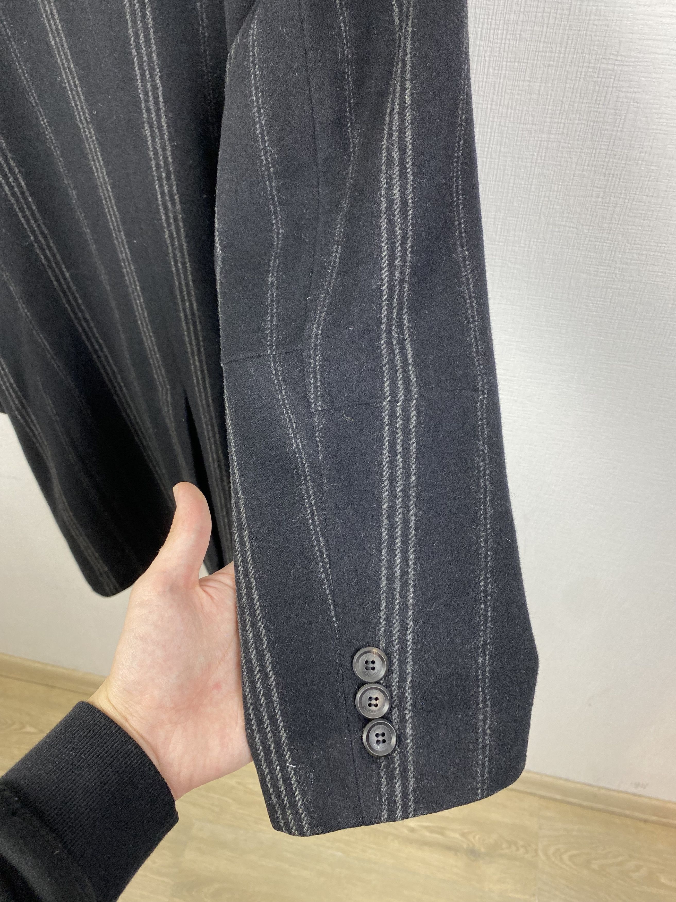 Designer Paco Rabanne Men Wool Striped Coat size M Size US M / EU 48-50 / 2 - 8 Thumbnail