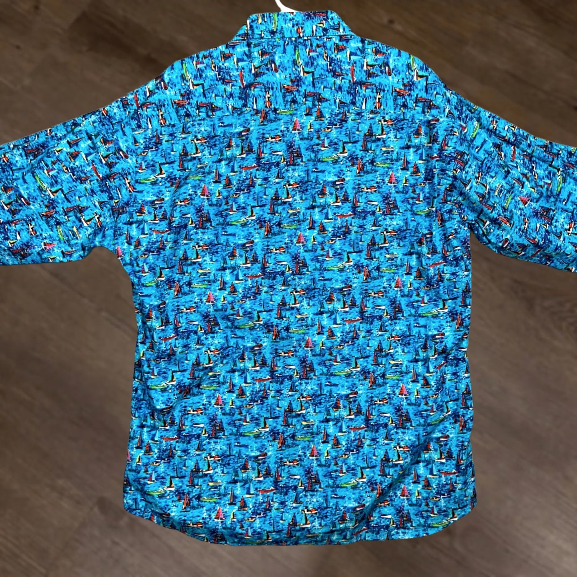 Jared Lang Jared Lang Shirt Mens 2XL Blue Sailboat Print Button Up Long Sleeve Casual EUC Size US XXL / EU 58 / 5 - 1 Thumbnail