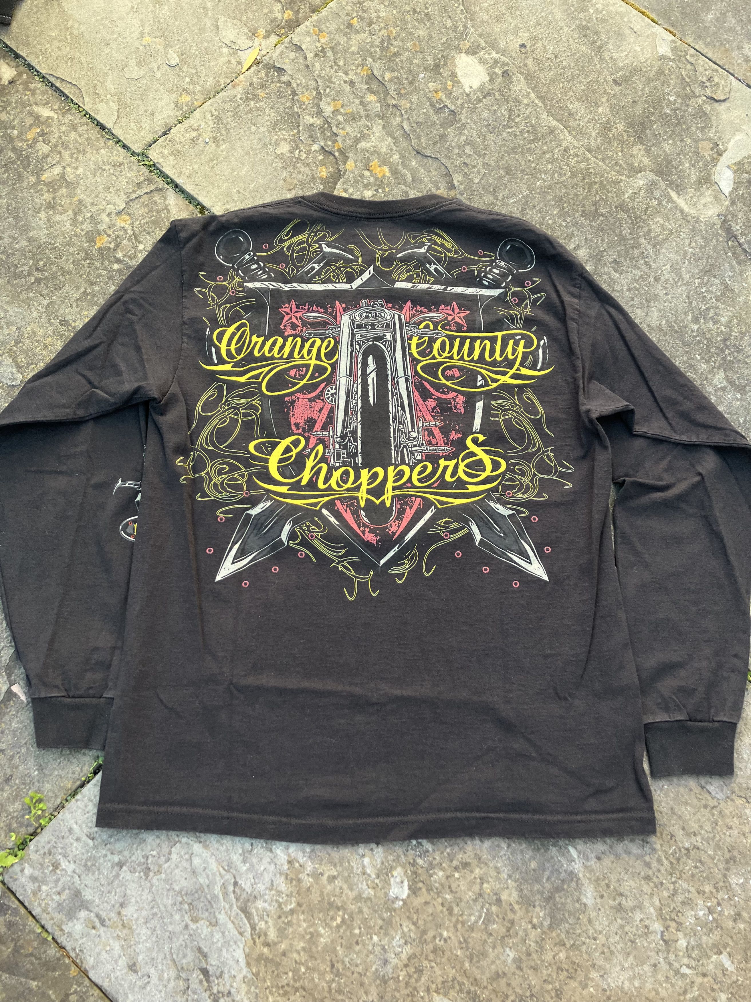 Affliction Vtg Y2K Orange County Choppers Gothic Sword Faded TShirt Size US M / EU 48-50 / 2 - 8 Thumbnail