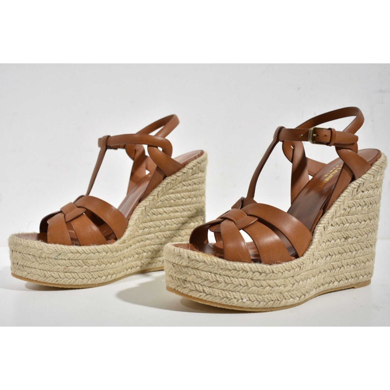 Yves Saint Laurent Tribute Espadrille 85 Ankle Strap Platform Wedge Sandal 40 Size US 10 / IT 40 - 10 Thumbnail
