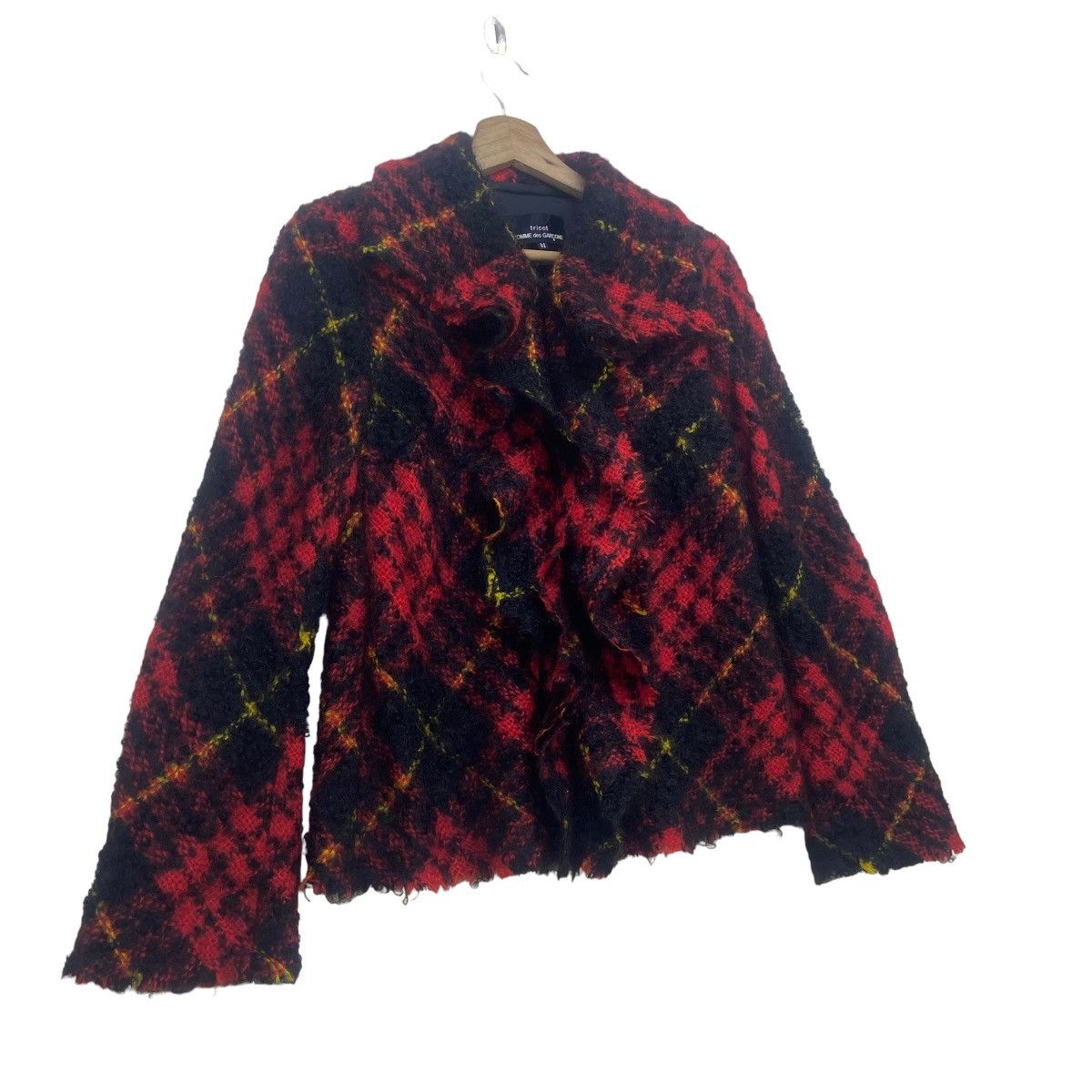 Comme des Garcons Tricot Comme des Garçons Red Check Mohair Jacket Size S / US 4 / IT 40 - 2 Thumbnail