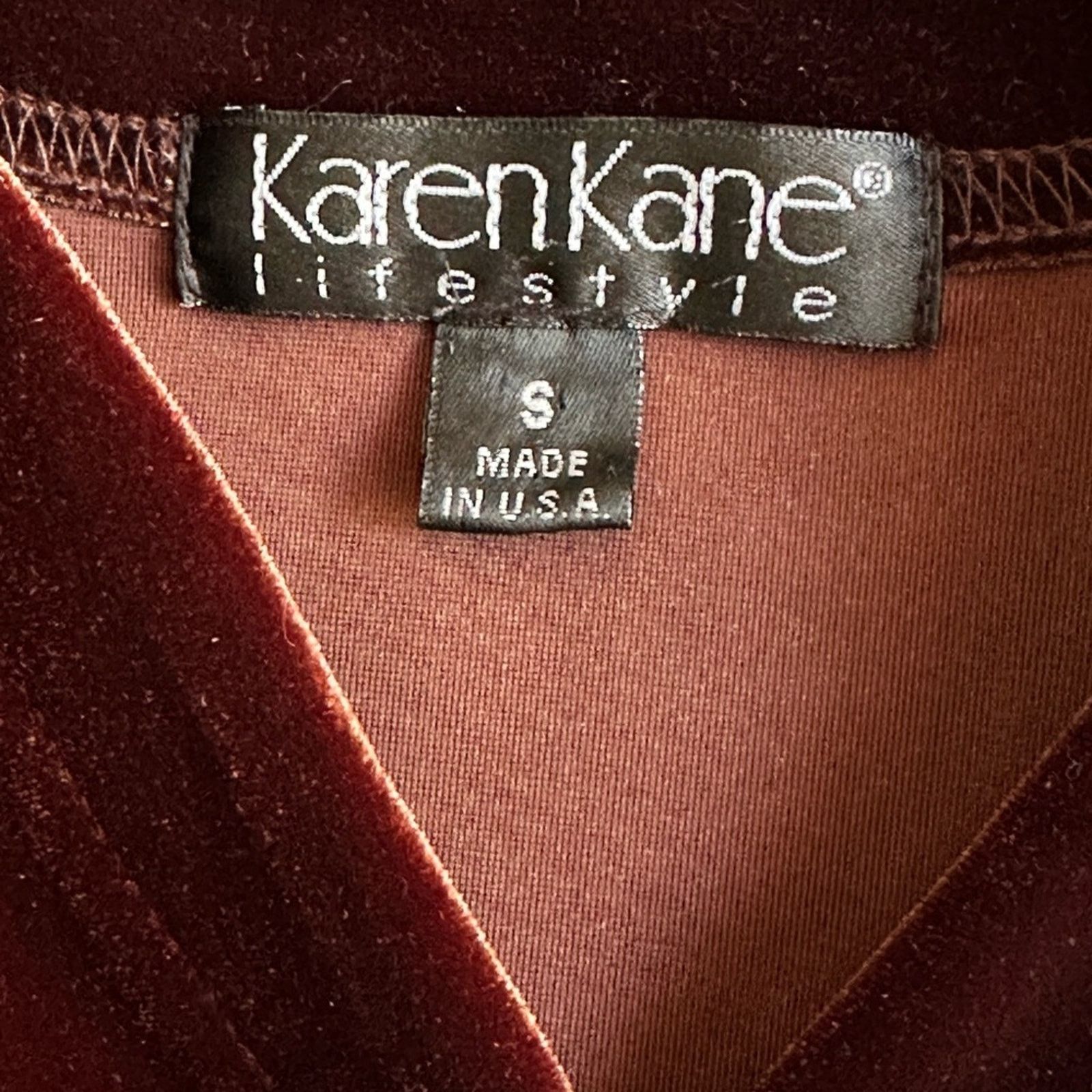 Other Vintage 90’s Karen Kane Dark Brown Velvet Button Up Blouse Size S / US 4 / IT 40 - 4 Thumbnail