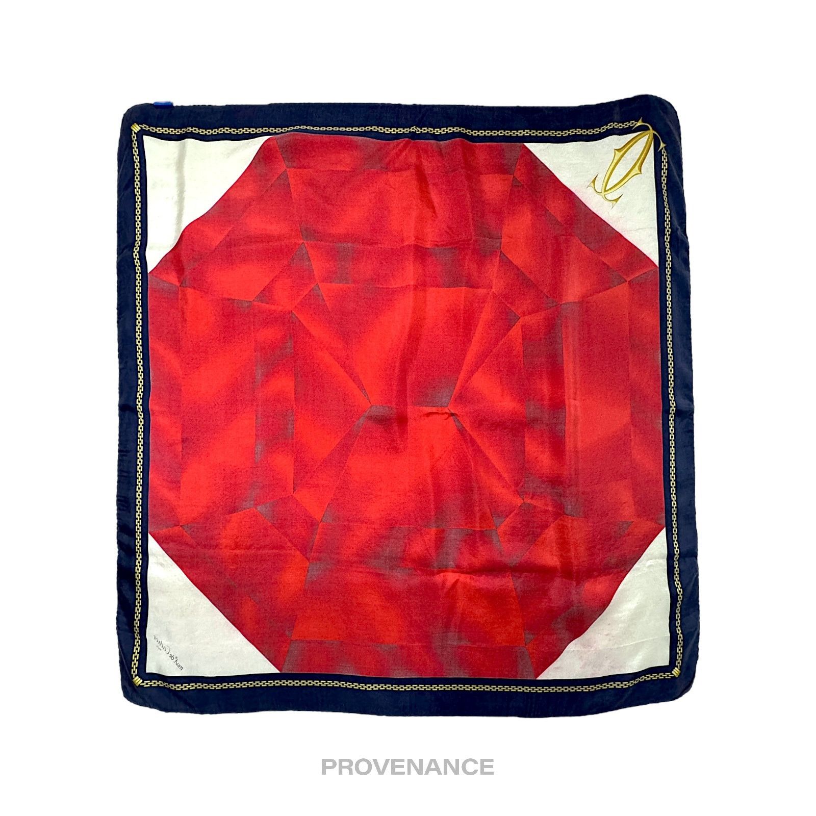 Cartier 🔴 Cartier Ruby Gem Chain Logo Silk Scarf - Multicolor 80 Size ONE SIZE - 1 Thumbnail