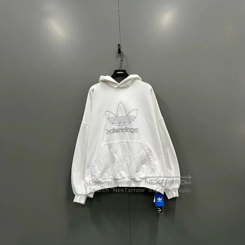 Balenciaga Balenciaga x Adidas White Logo Hoodie. Size US XL / EU 56 / 4 - 2 Thumbnail