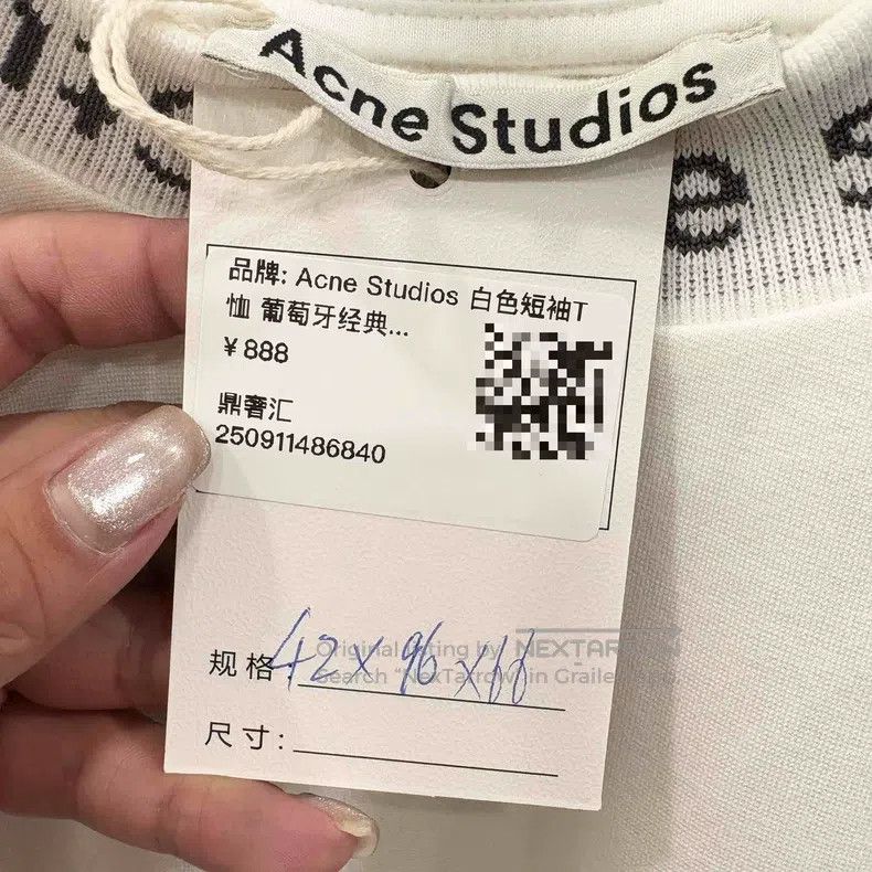 Acne Studios Acne Studios White Short Sleeve T-Shirt with Portuguese Cl Size US XS / EU 42 / 0 - 2 Thumbnail