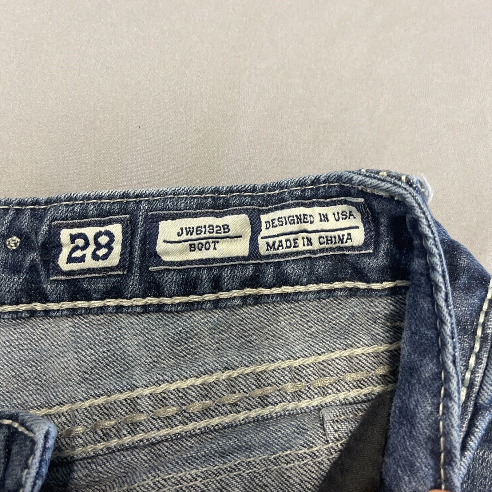 Designer MISS ME JW7132B Boot Rhinestone Bootcut Denim Jeans SIZE 28 Size 28" / US 6 / IT 42 - 3 Thumbnail
