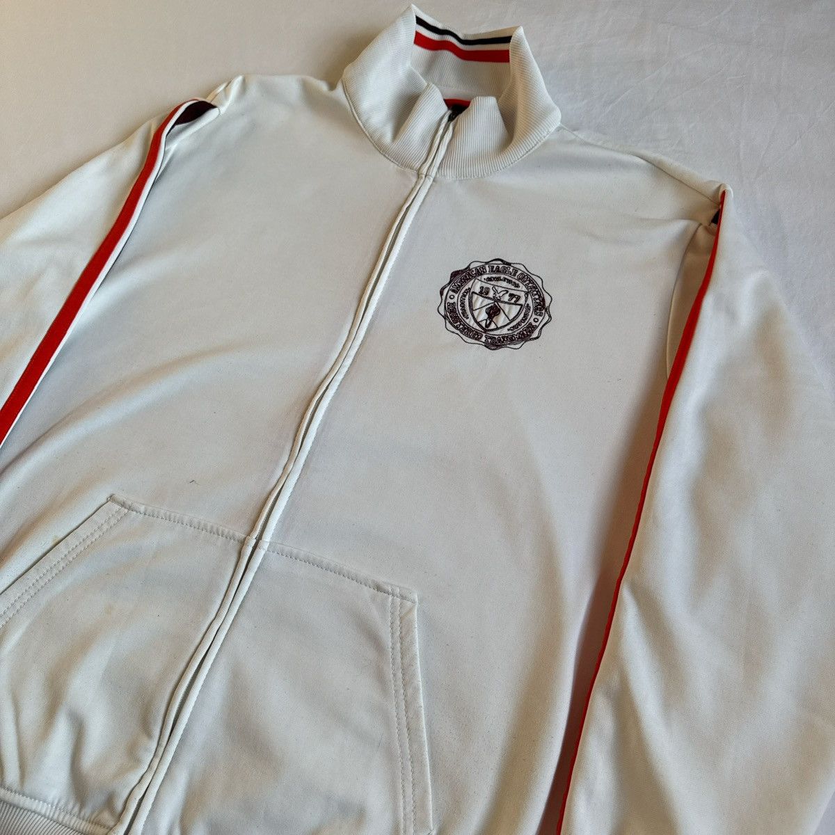 American Eagle Outfitters Vintage American Eagle Quarter Zip Jacket White XXL Size US XXL / EU 58 / 5 - 2 Thumbnail